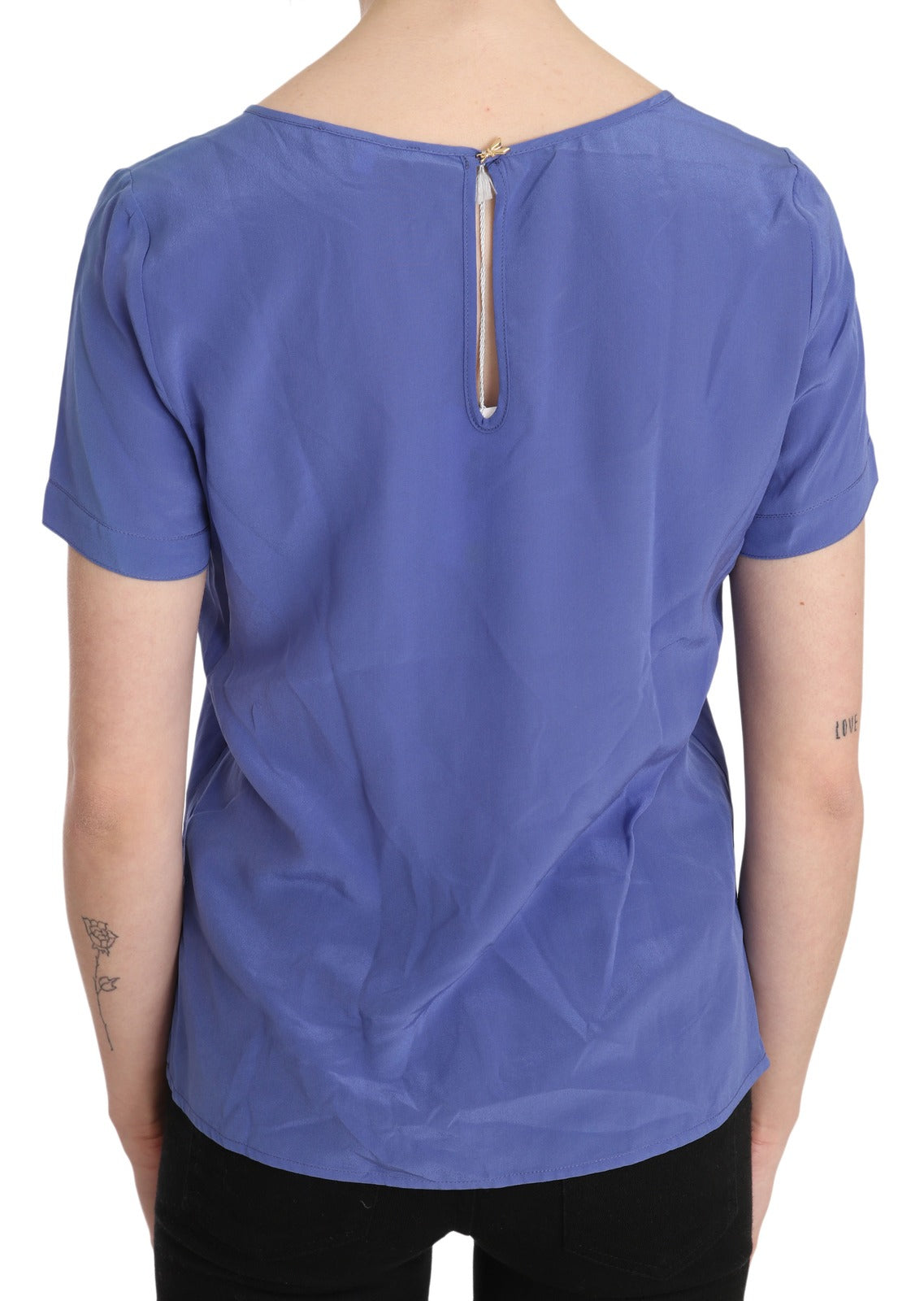 Patrizia Pepe Silk Purple Short Sleeve Casual Top Blouse Patrizia Pepe