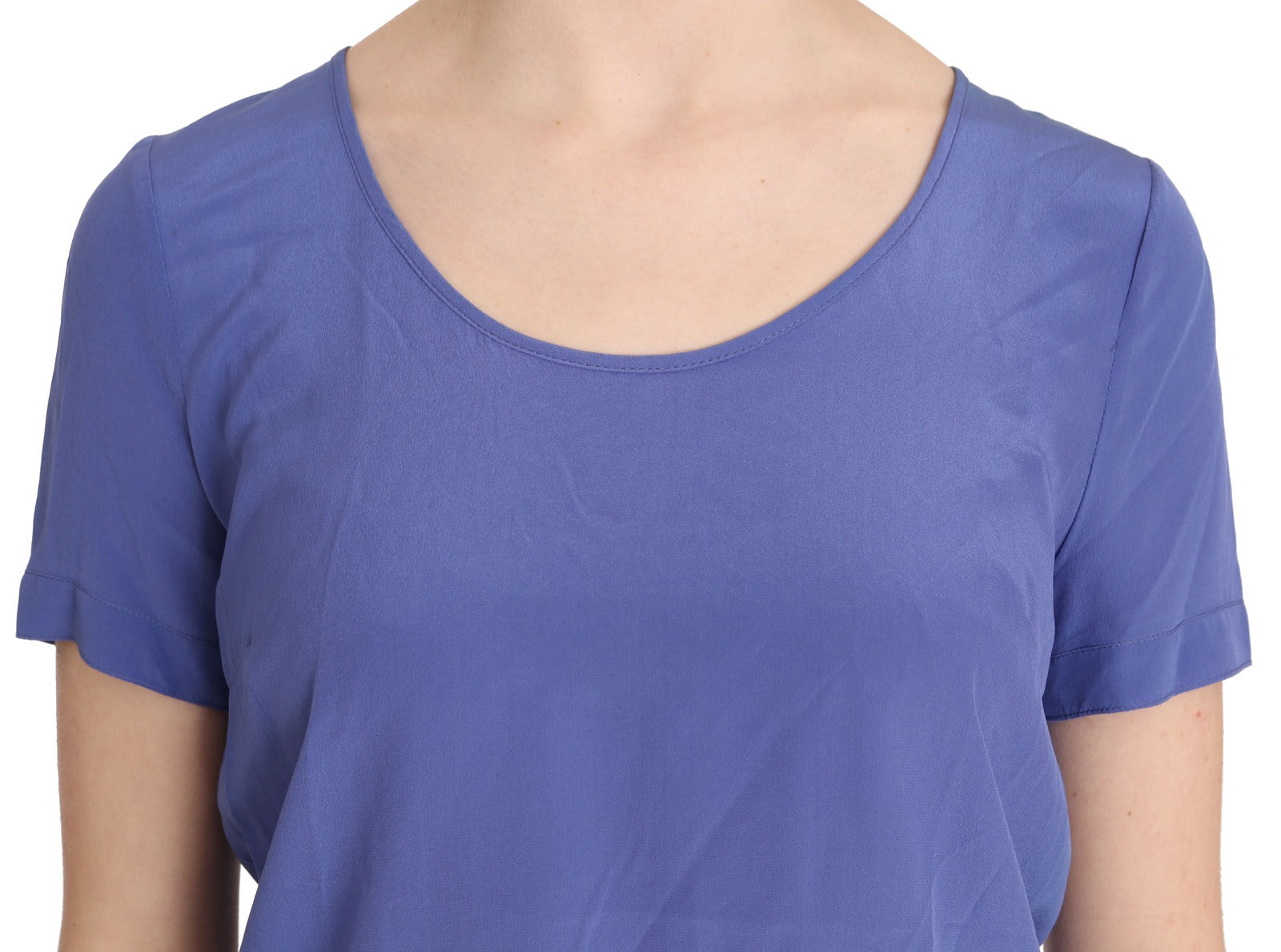Patrizia Pepe Silk Purple Short Sleeve Casual Top Blouse Patrizia Pepe