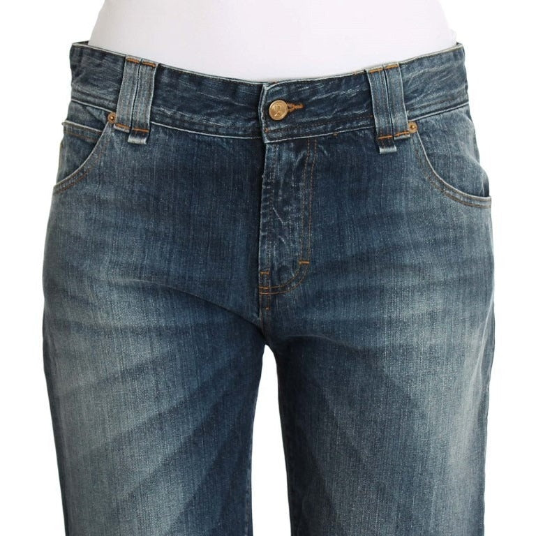 John Galliano Blue Wash Relaxed Fit Cotton Stretch Denim Jeans John Galliano