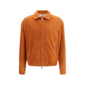 Brunello Cucinelli Red Calf Leather Bos Taurus Leather Jacket
