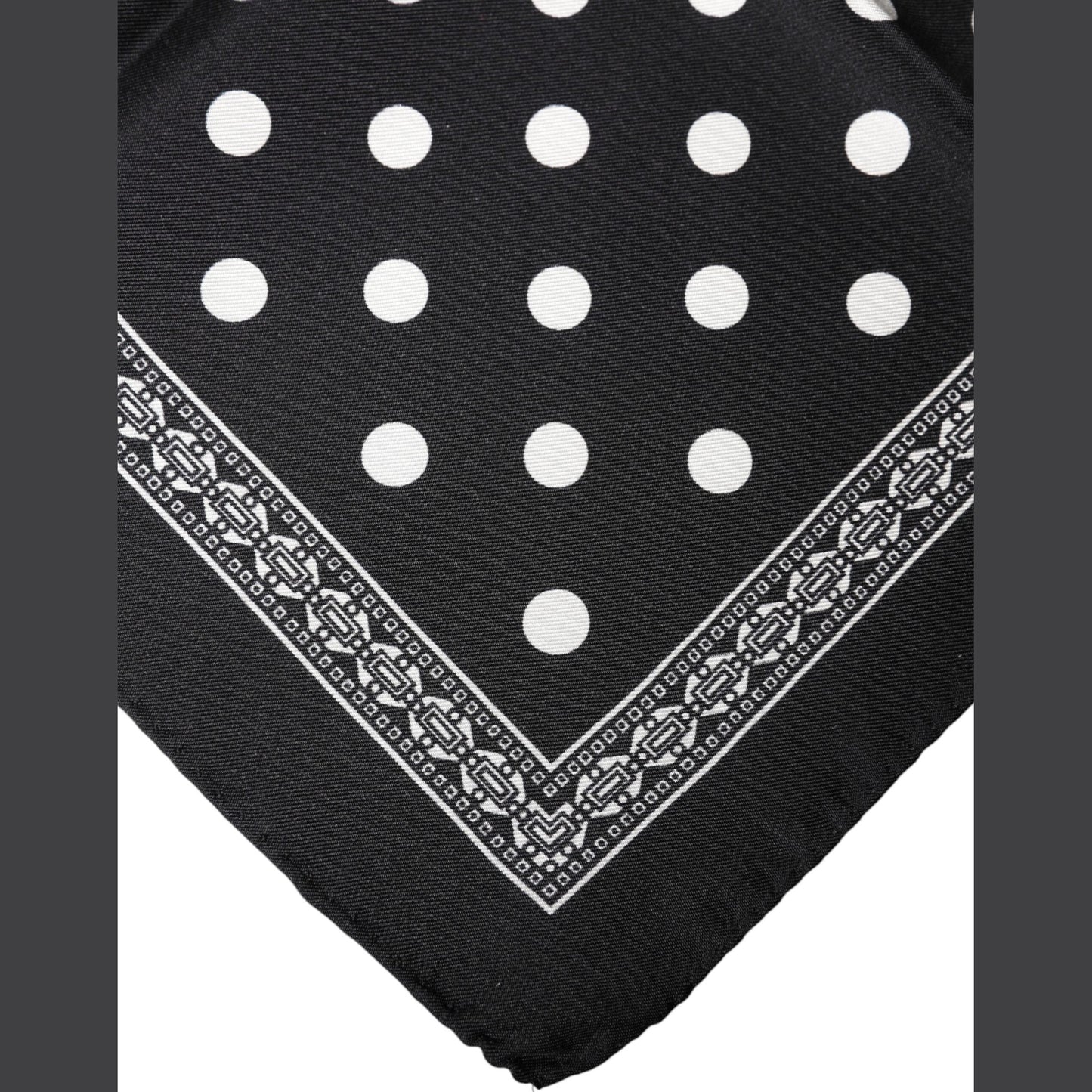 Dolce & Gabbana Black Polka Dot Square Handkerchief Scarf Dolce & Gabbana