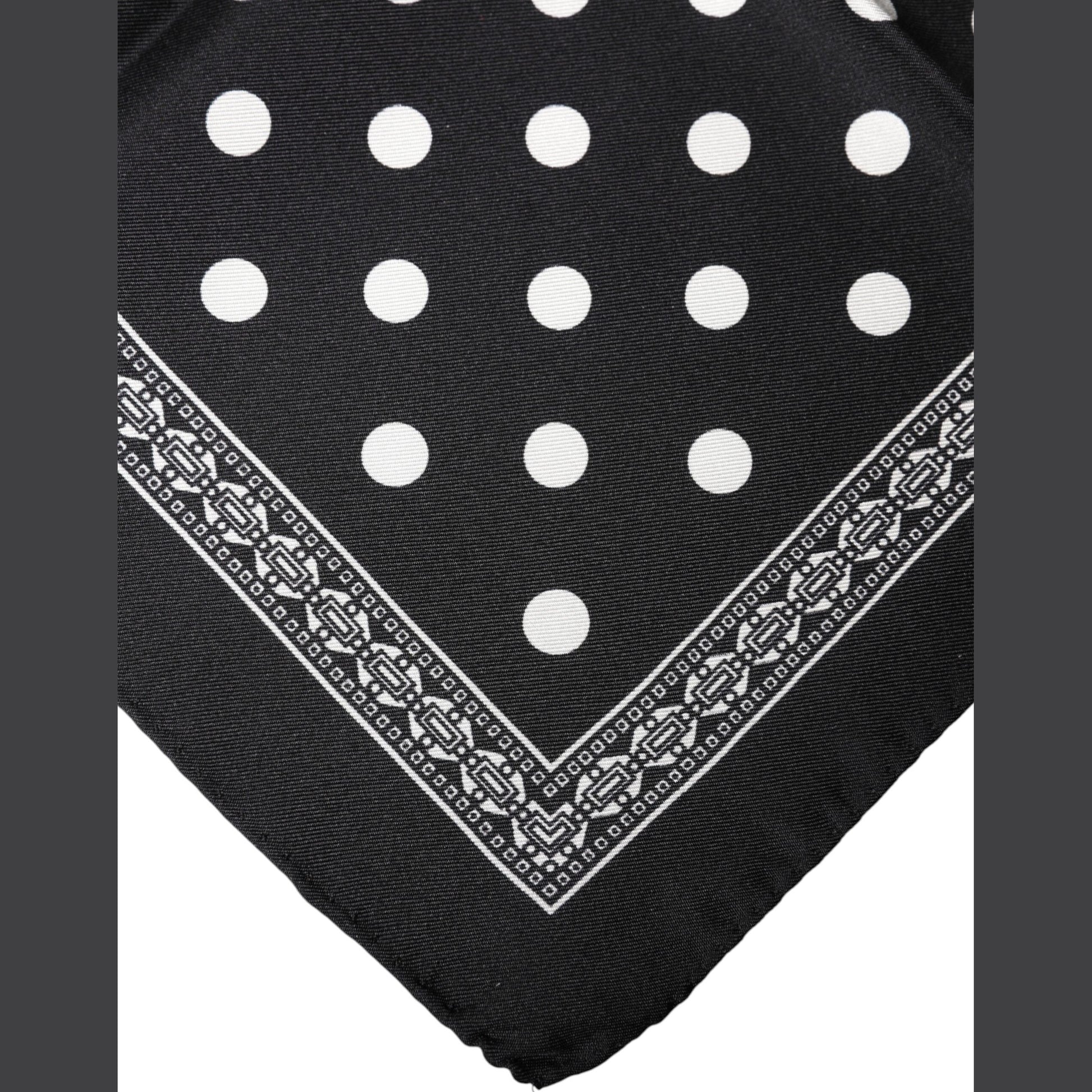 Dolce & Gabbana Black Polka Dot Square Handkerchief Scarf Dolce & Gabbana