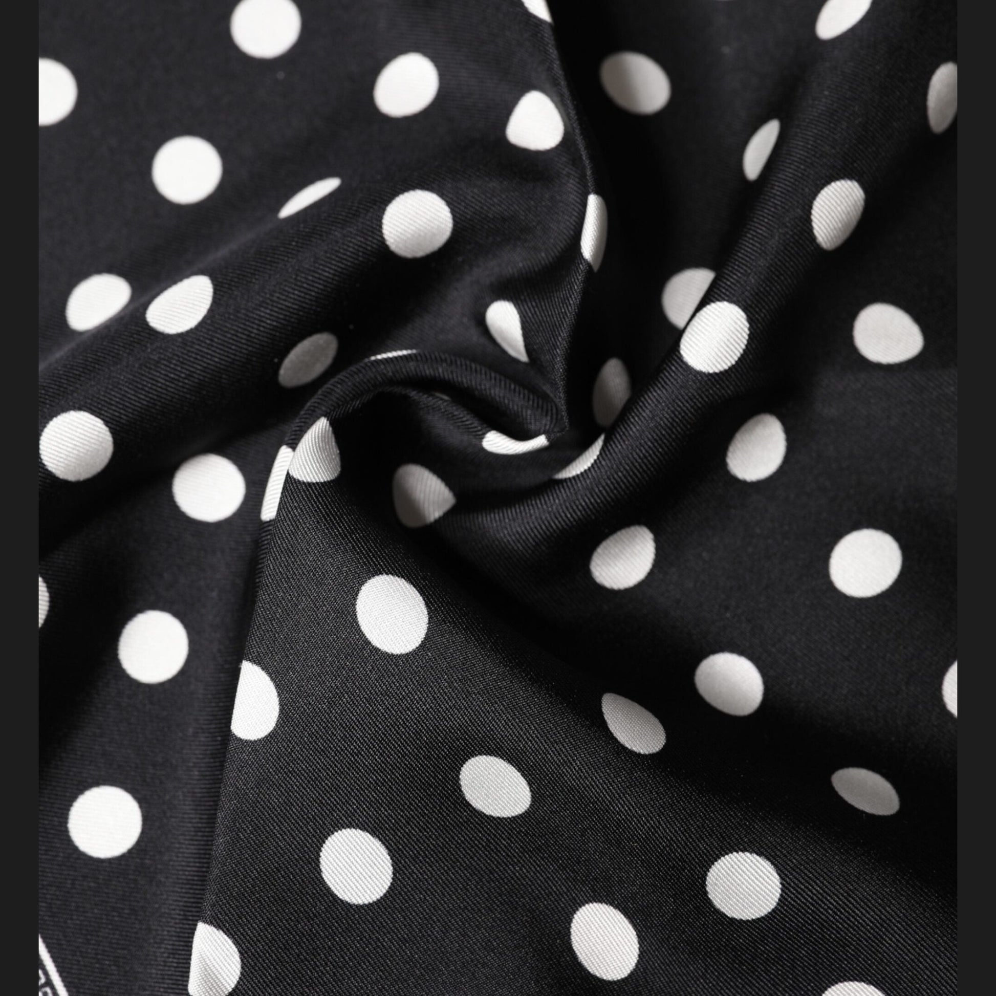 Dolce & Gabbana Black Polka Dot Square Handkerchief Scarf Dolce & Gabbana