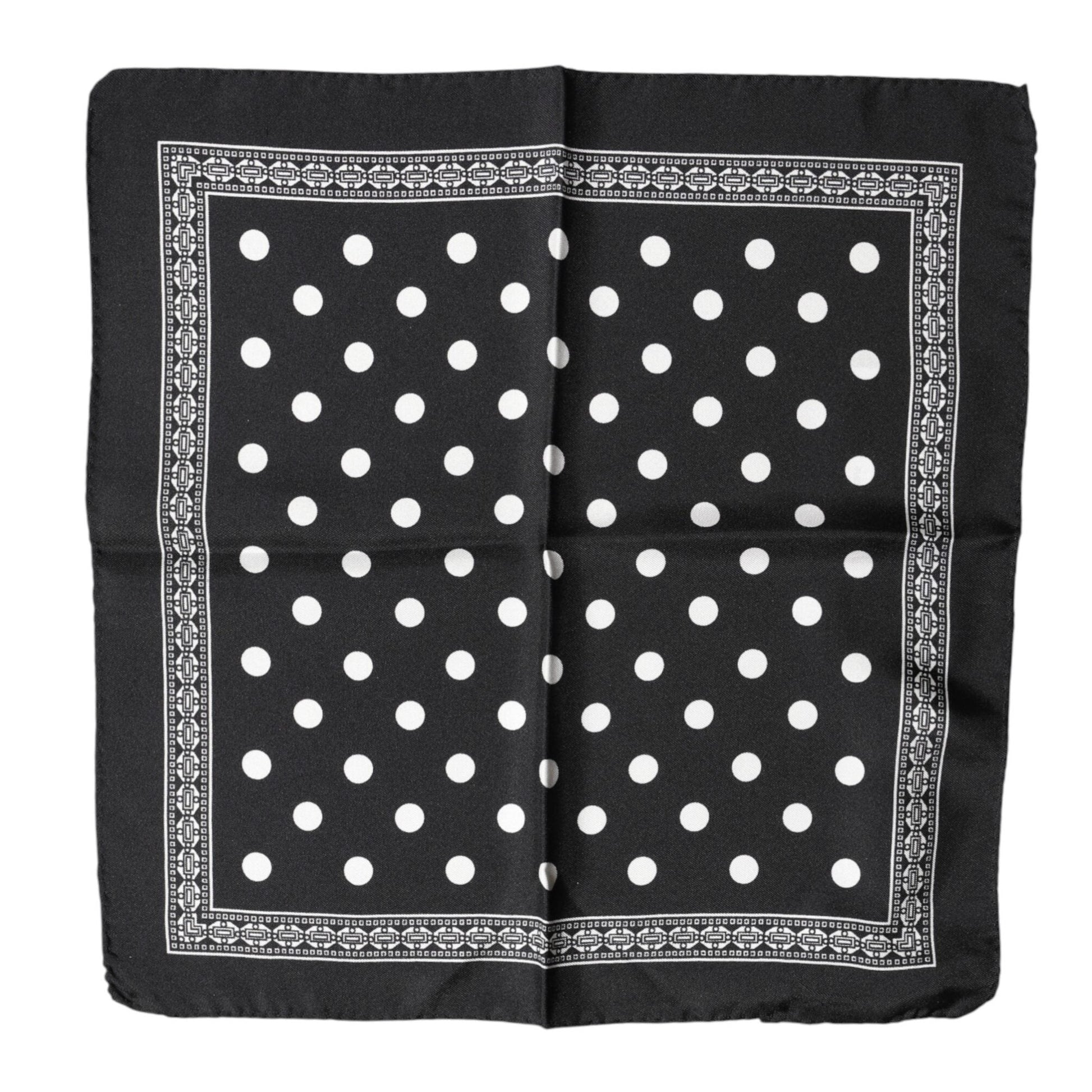 Dolce & Gabbana Black Polka Dot Square Handkerchief Scarf Dolce & Gabbana