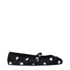Black fabric ballet flats by Dolce & Gabbana with rounded toes and elegant design, perfect for stylish everyday wear.