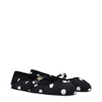 Dolce & Gabbana black fabric ballet flats with rounded toe and elegant design, perfect for stylish everyday wear.