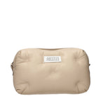 Maison Margiela beige leather clutch bag with sleek design and minimalist style, perfect for elegant and casual occasions.