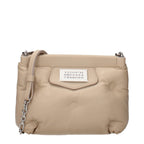 Maison Margiela beige leather crossbody bag with sleek strap and minimalist design, perfect for everyday style.