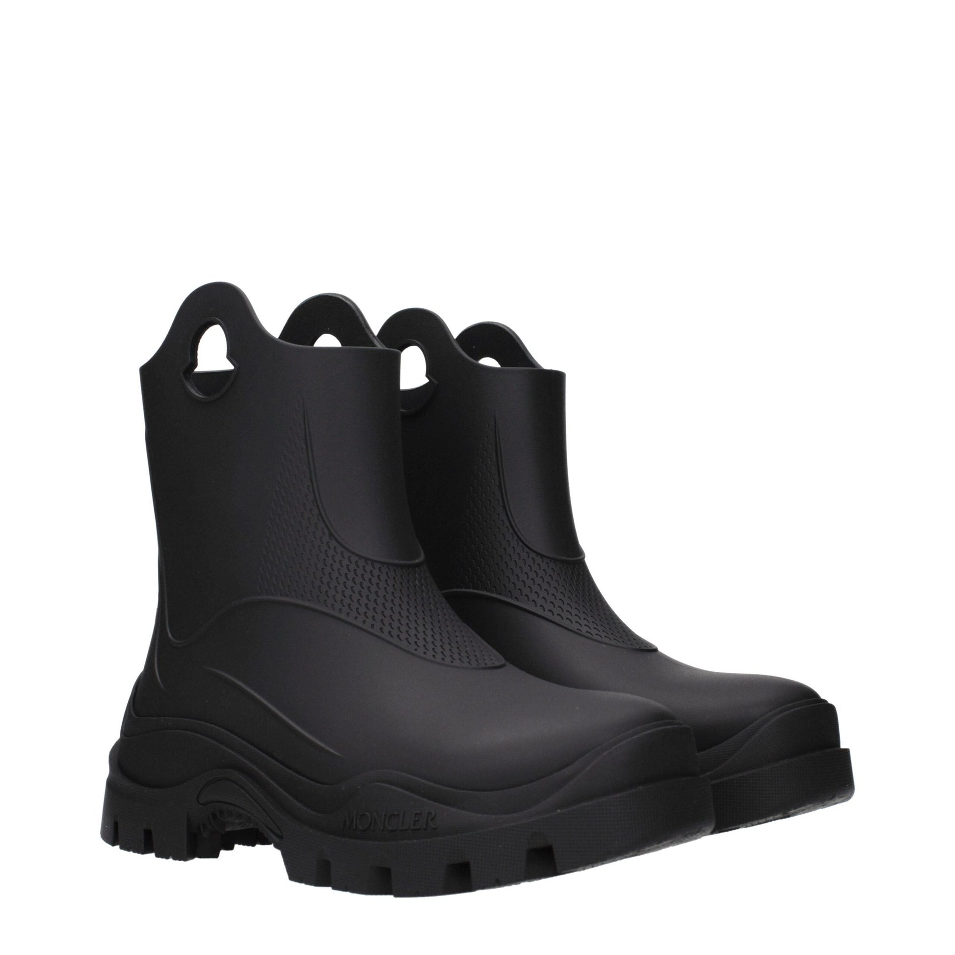 Moncler Black Cotton Ankle Boots Moncler