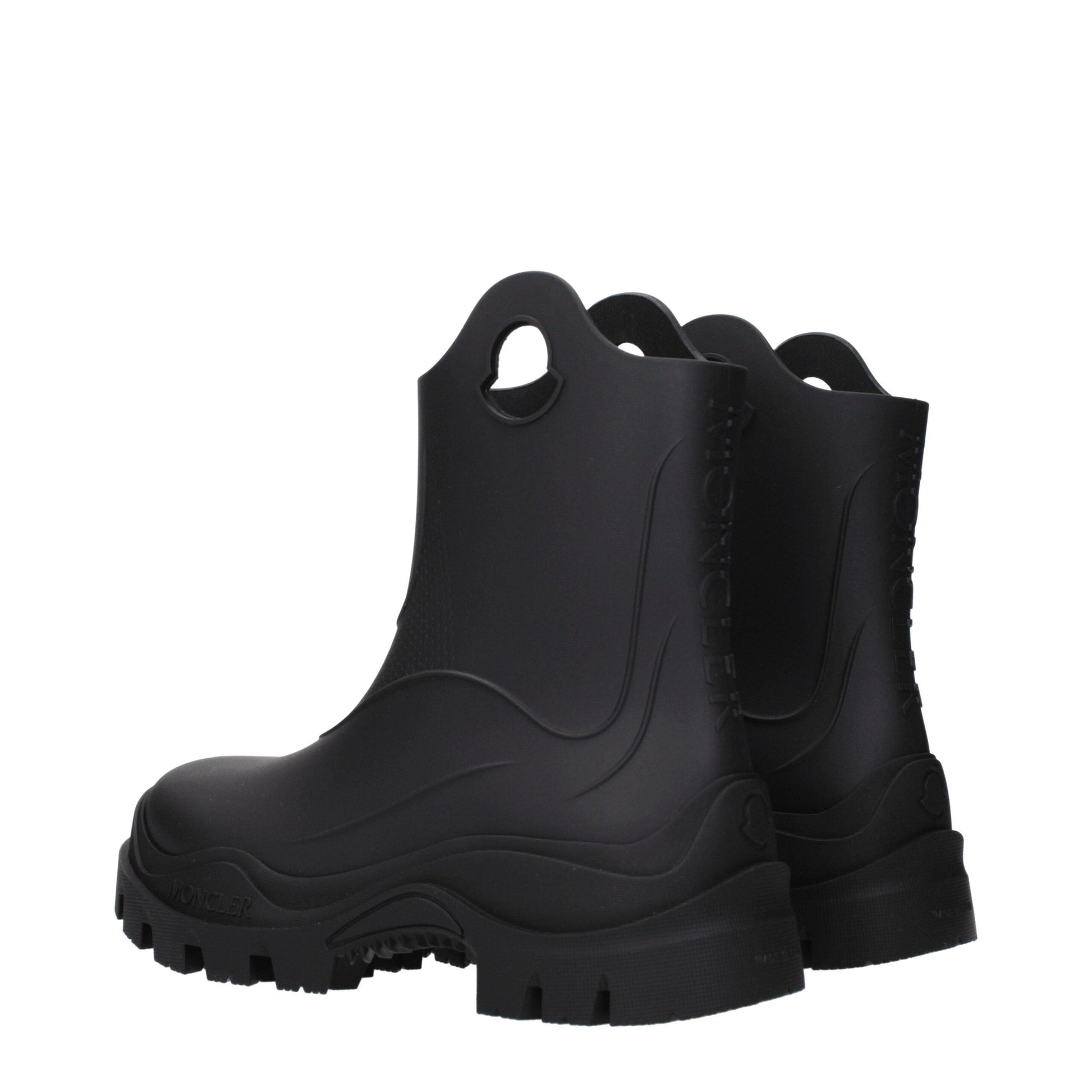 Moncler Black Cotton Ankle Boots Moncler