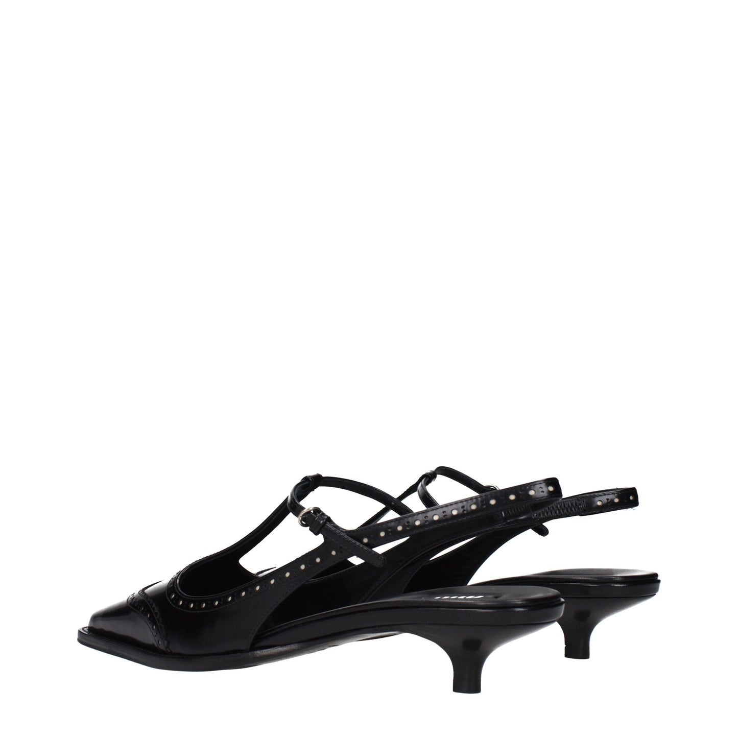Miu Miu Black Leather Mid Heel Pumps Miu Miu
