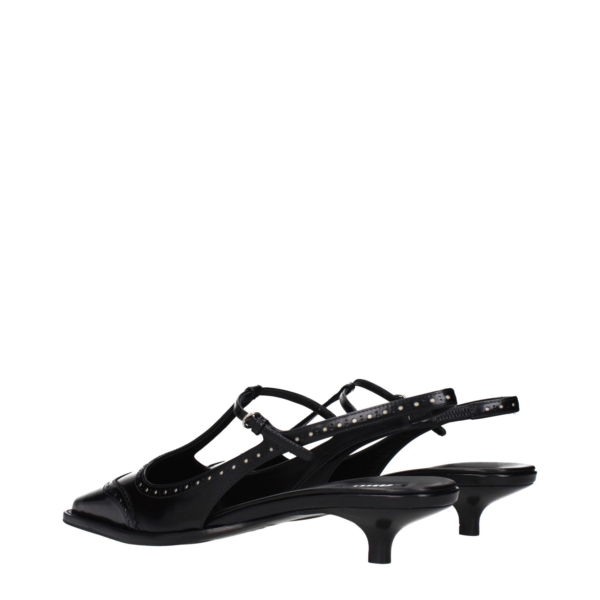 Miu Miu Black Leather Mid Heel Pumps Miu Miu