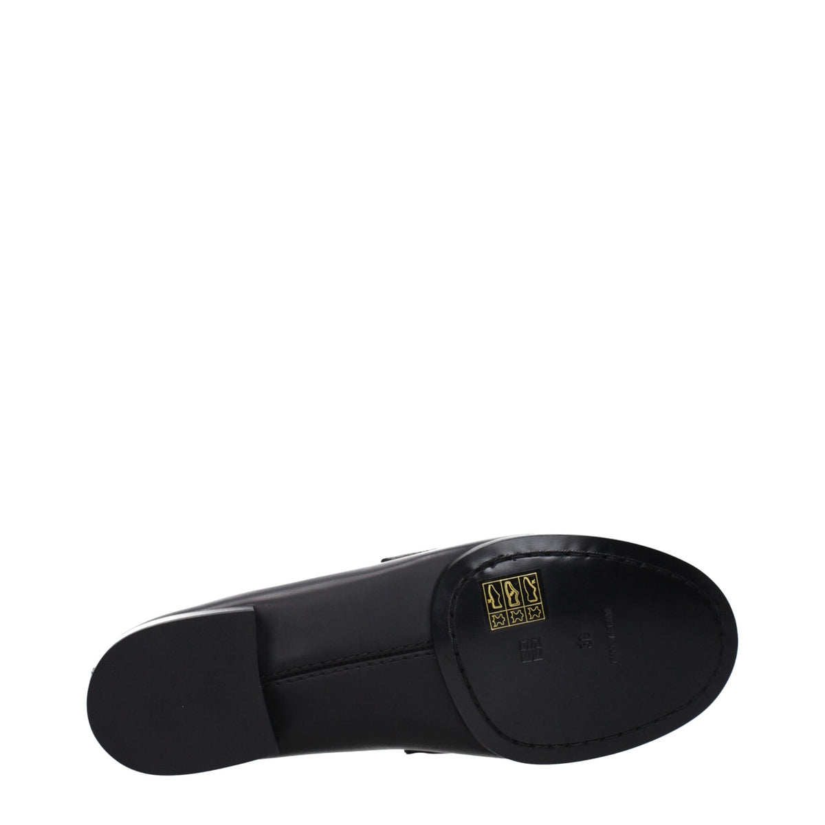 Givenchy black leather slip-on loafers with sleek design and polished finish, perfect for stylish formal or casual wear.