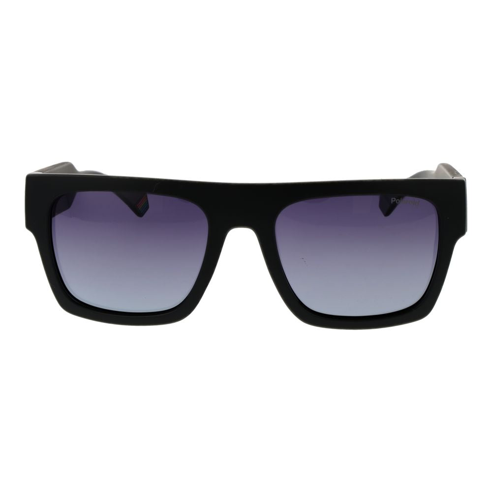 Polaroid black plastic sunglasses with tinted lenses, stylish eyewear for sun protection