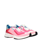 Lanvin pink fabric athletic sneakers with white soles and laces, stylish casual footwear for active wear.