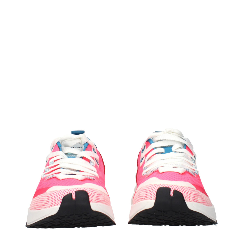 Lanvin pink fabric athletic sneakers with white soles and laces, stylish and comfortable footwear for active wear.