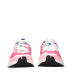 Lanvin pink fabric athletic sneakers with white soles and laces, stylish and comfortable footwear for active wear.