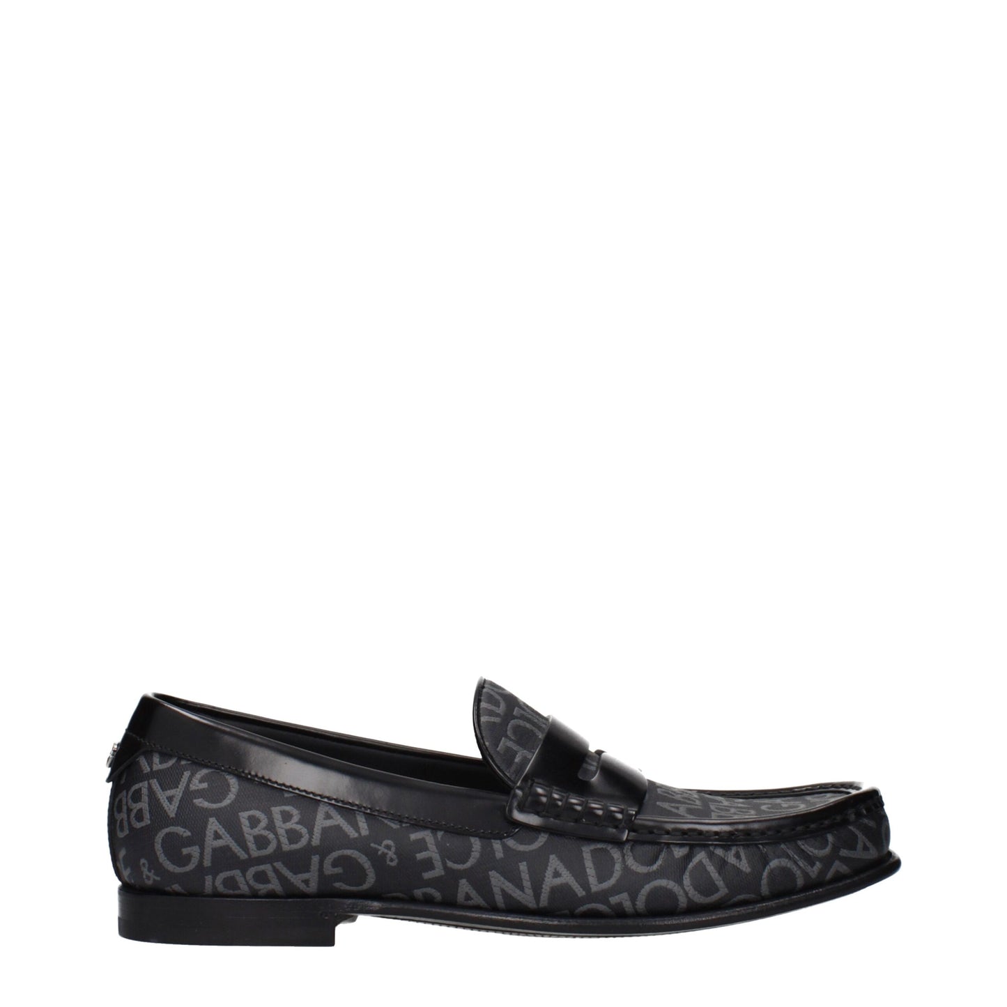 Dolce & Gabbana Black Fabric Slip-On Loafers Dolce & Gabbana