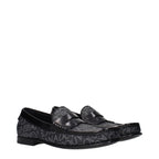 Dolce & Gabbana Black Fabric Slip-On Loafers Dolce & Gabbana