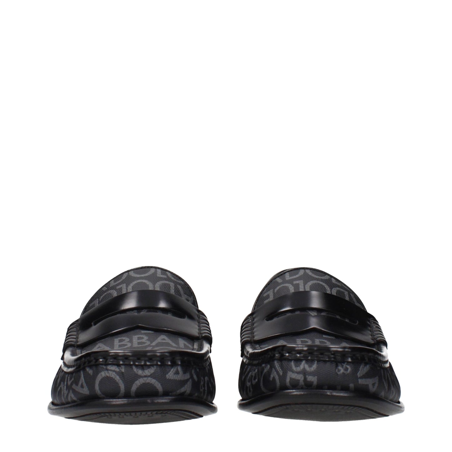 Dolce & Gabbana Black Fabric Slip-On Loafers Dolce & Gabbana