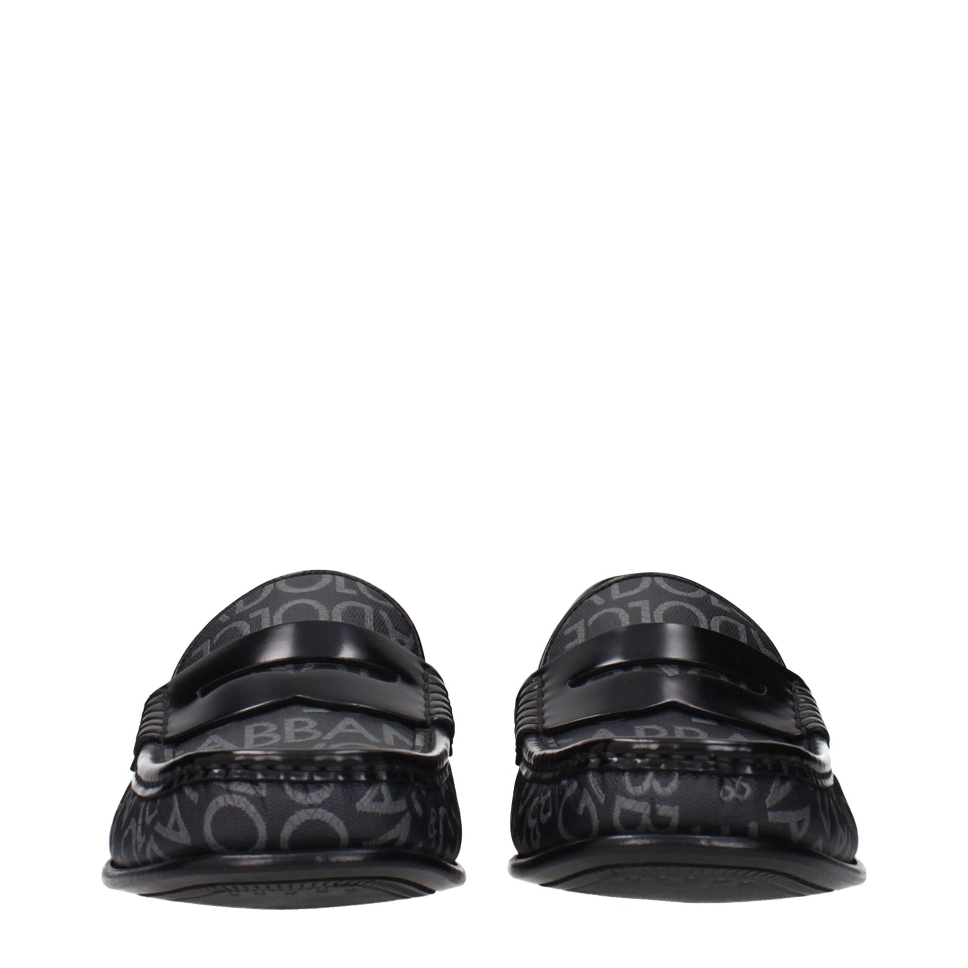 Dolce & Gabbana Black Fabric Slip-On Loafers Dolce & Gabbana