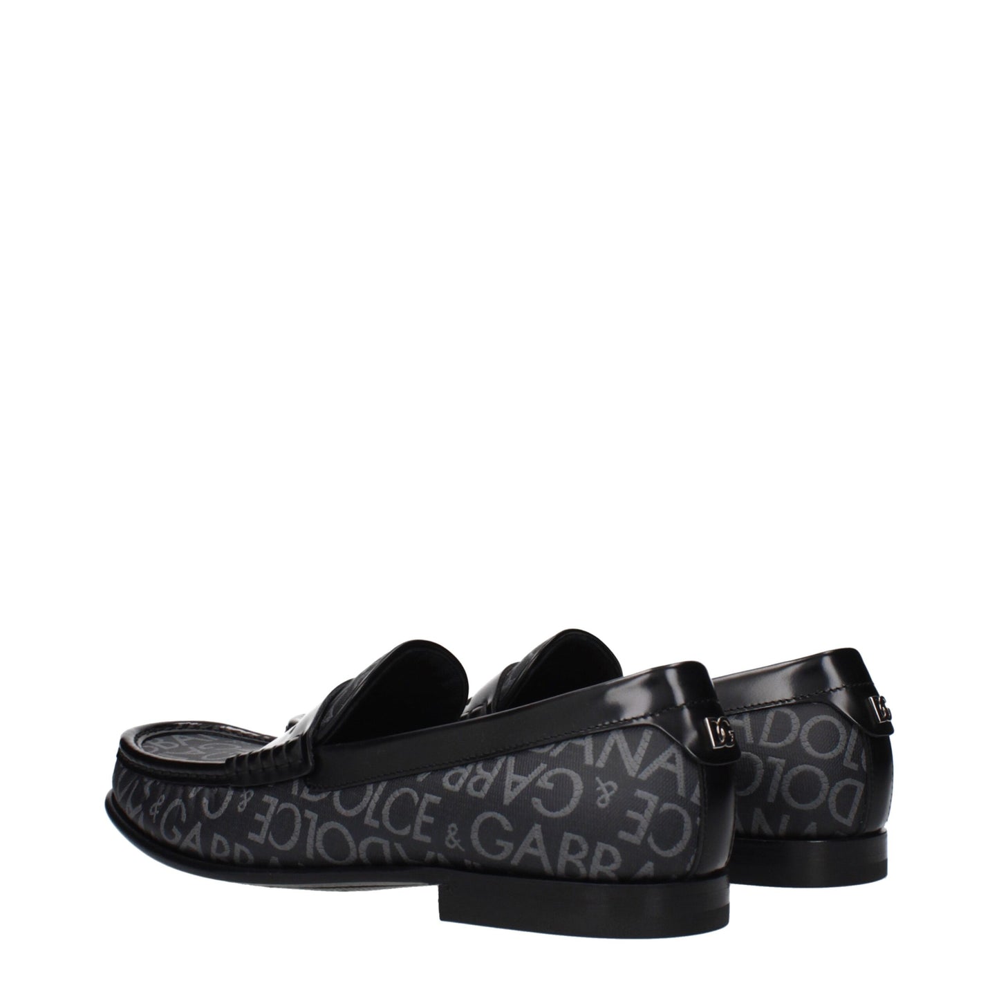 Dolce & Gabbana Black Fabric Slip-On Loafers Dolce & Gabbana