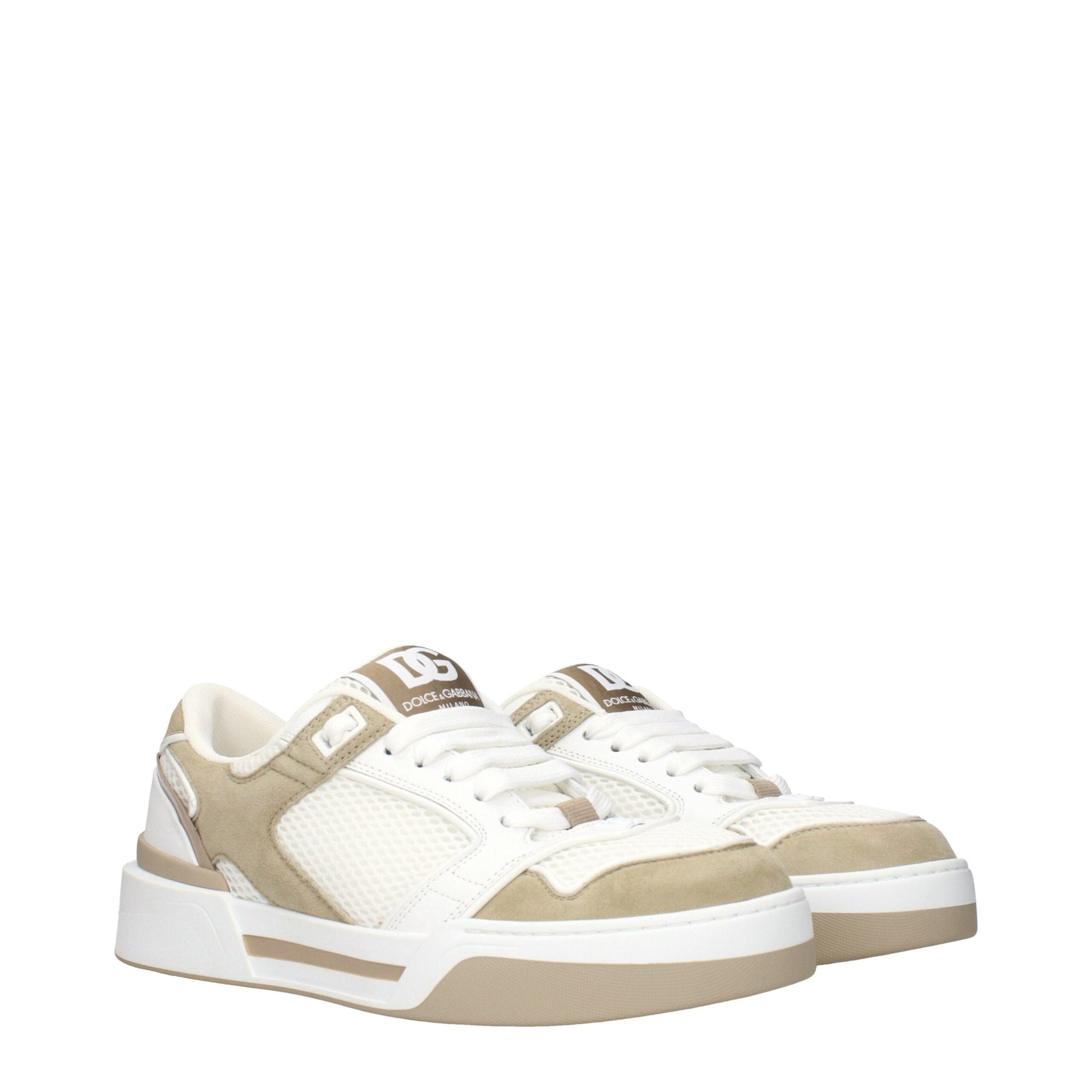 Dolce & Gabbana White Fabric Low Top Sneakers Dolce & Gabbana