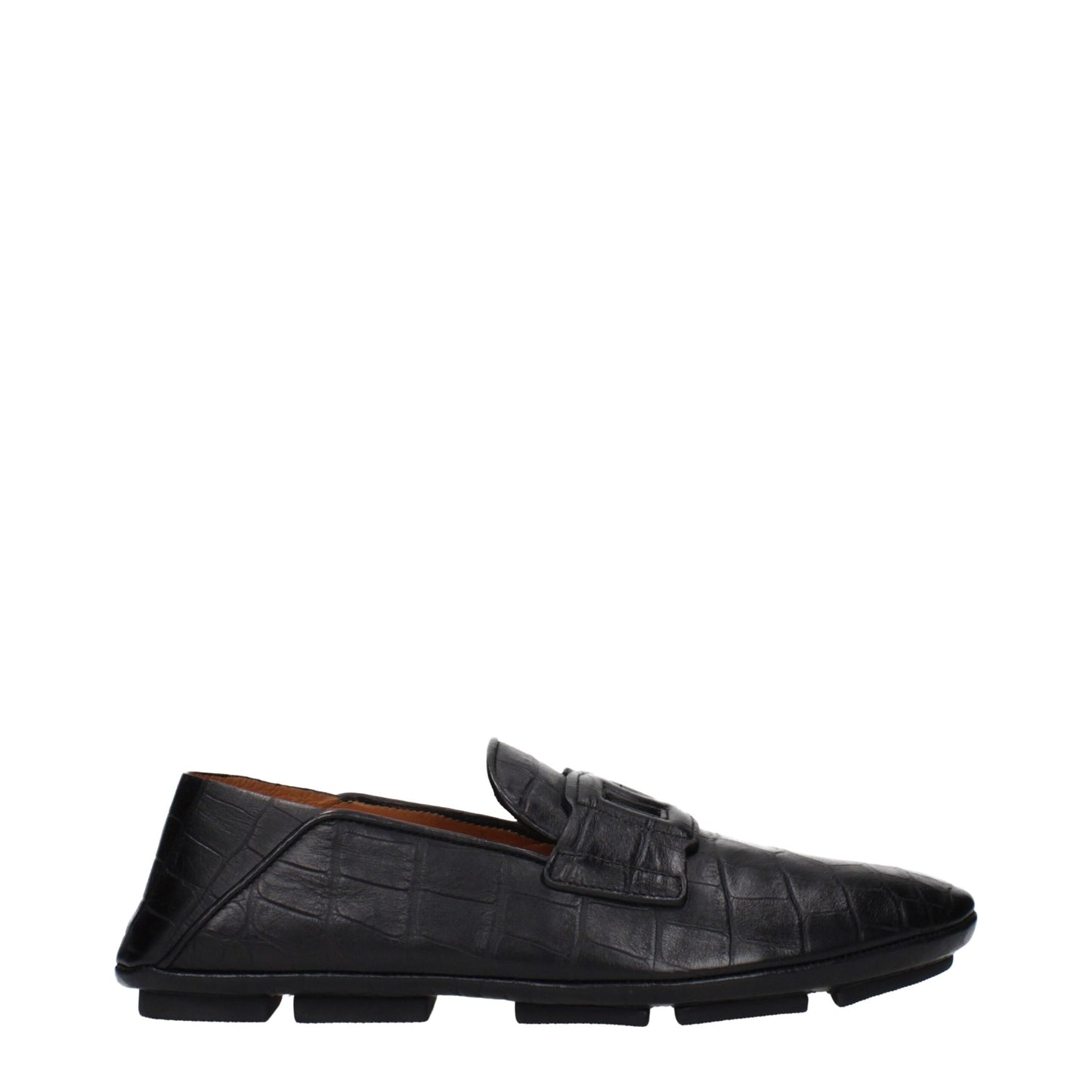 Dolce & Gabbana Black Leather Slip-On Loafers Dolce & Gabbana