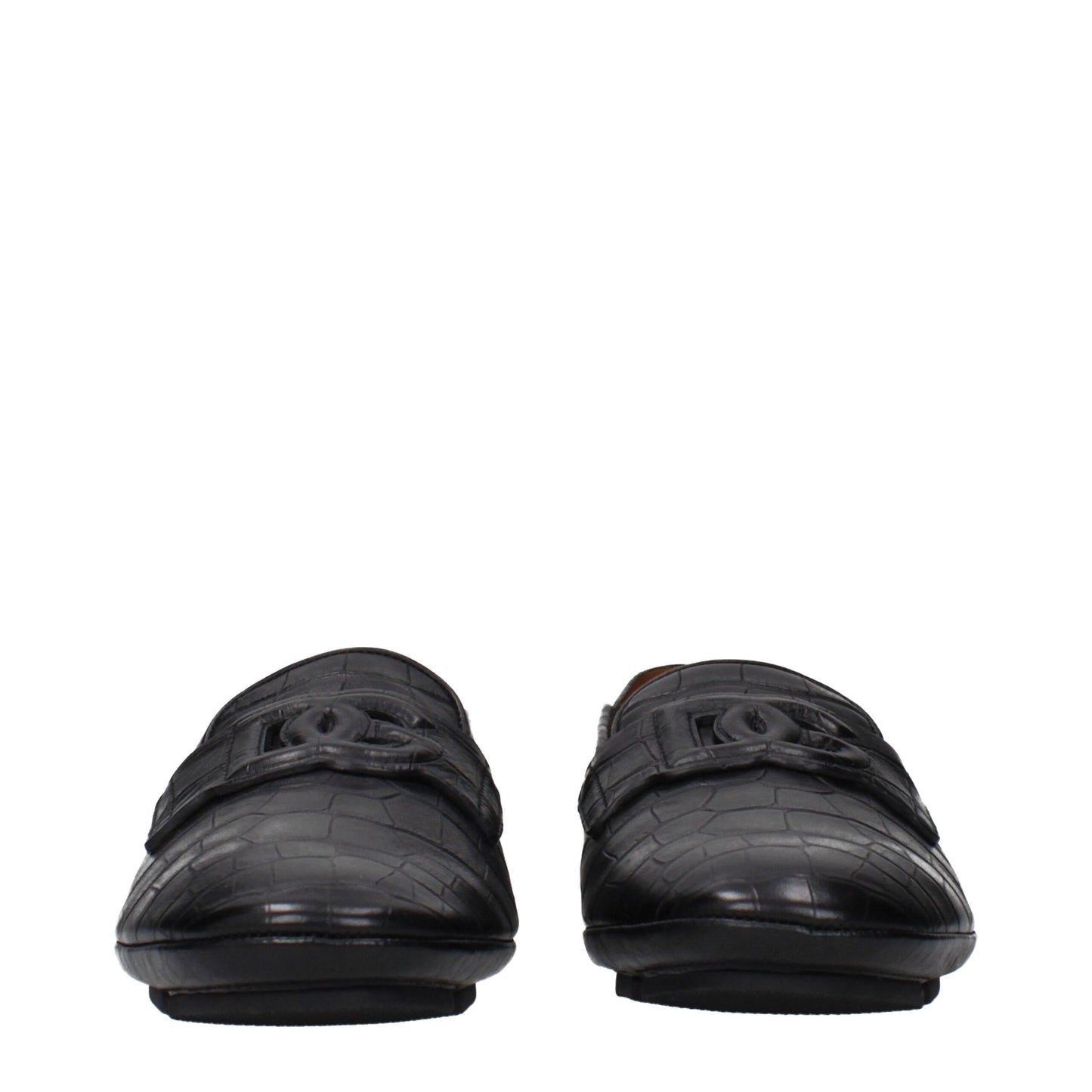 Dolce & Gabbana Black Leather Slip-On Loafers Dolce & Gabbana
