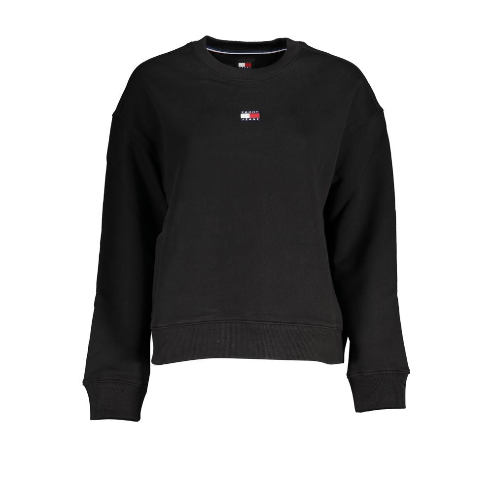 Tommy Hilfiger Nero cotton men's sweatshirt with crew neck and long sleeves, in black, featuring subtle branding.
