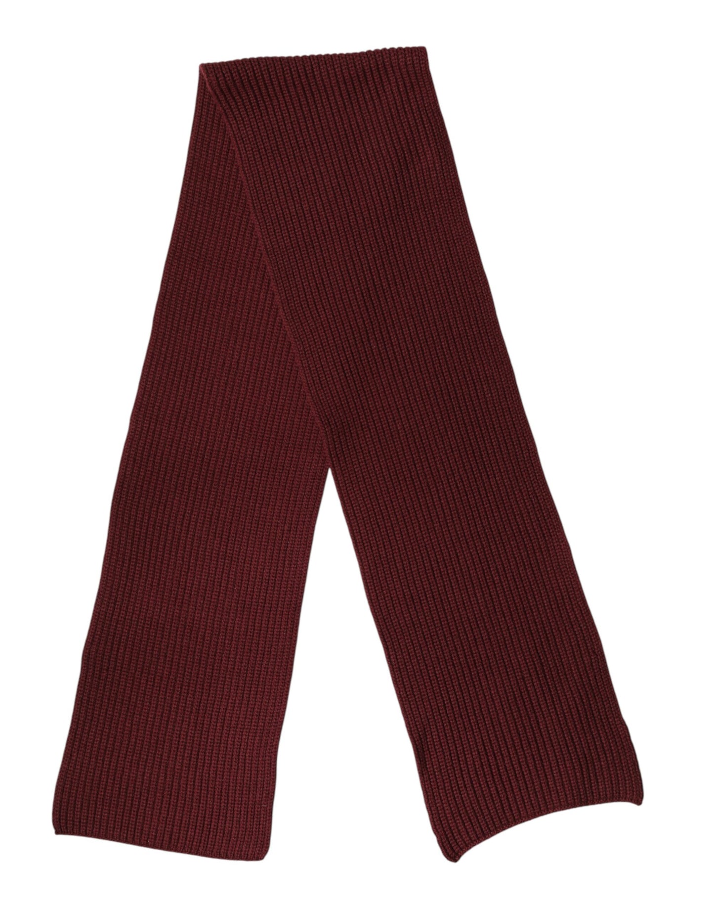 Dolce & Gabbana Maroon Cashmere Knitted NeckWrap Shawl Scarf Dolce & Gabbana