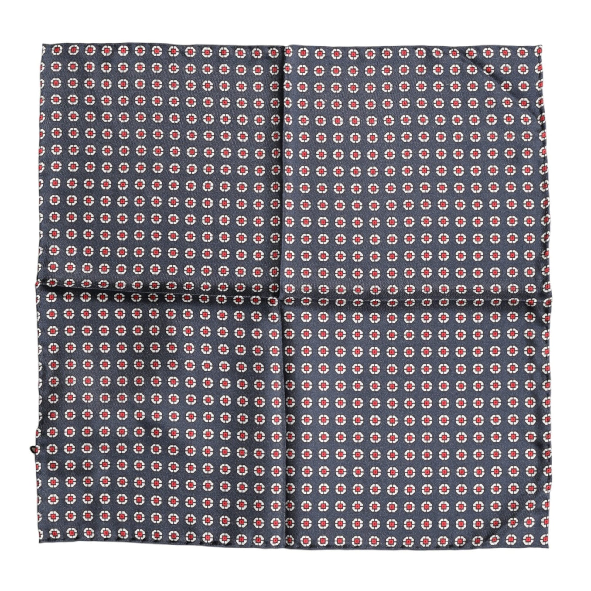 Dolce & Gabbana Blue Patterned Silk Square Handkerchief Scarf Dolce & Gabbana