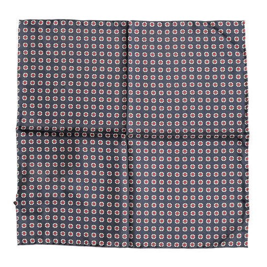 Dolce & Gabbana Blue Patterned Silk Square Handkerchief Scarf Dolce & Gabbana