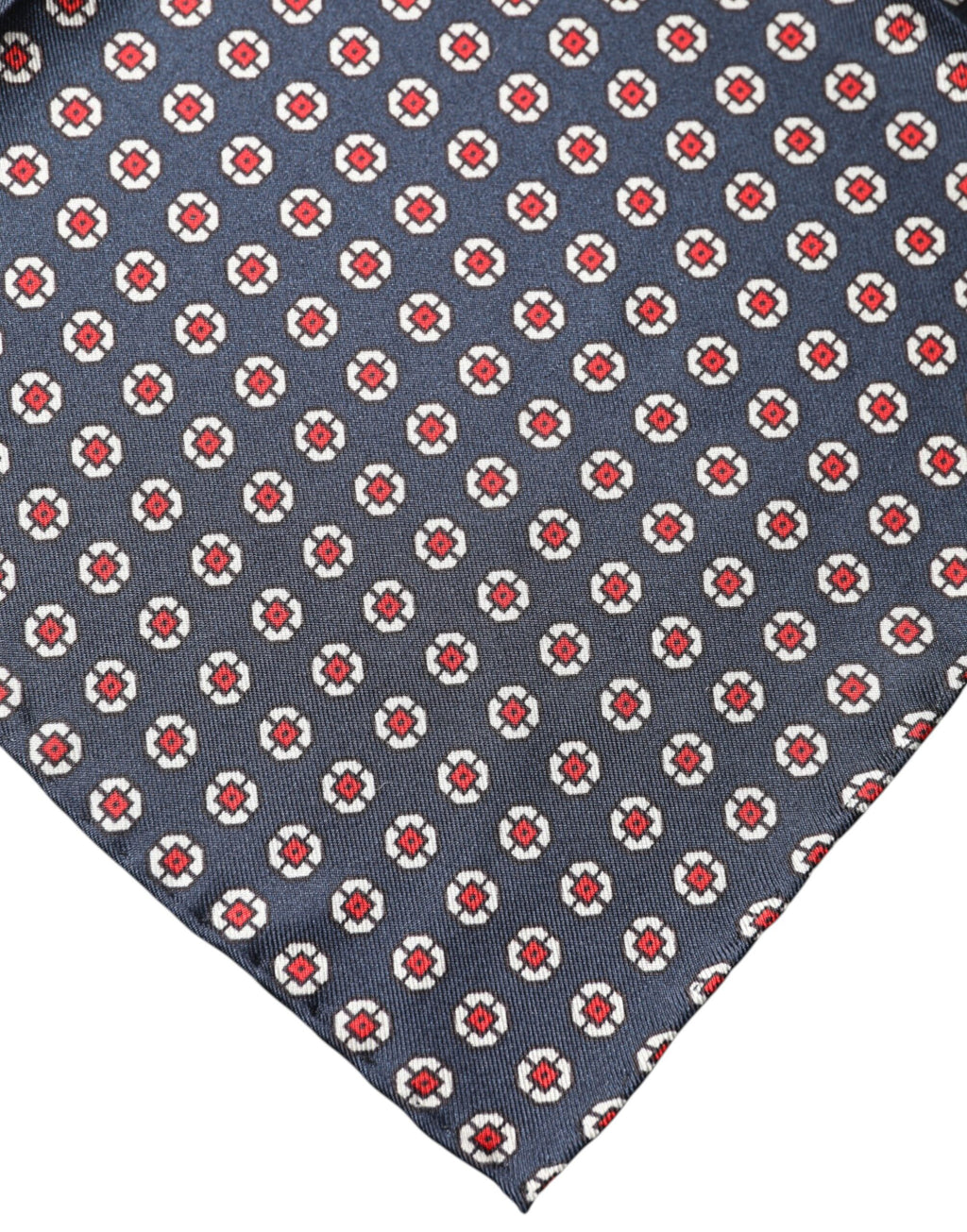 Dolce & Gabbana Blue Patterned Silk Square Handkerchief Scarf - Eljoys Fashion 
