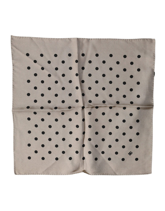 Dolce & Gabbana Brown Polka Dot Square Handkerchief Scarf Dolce & Gabbana