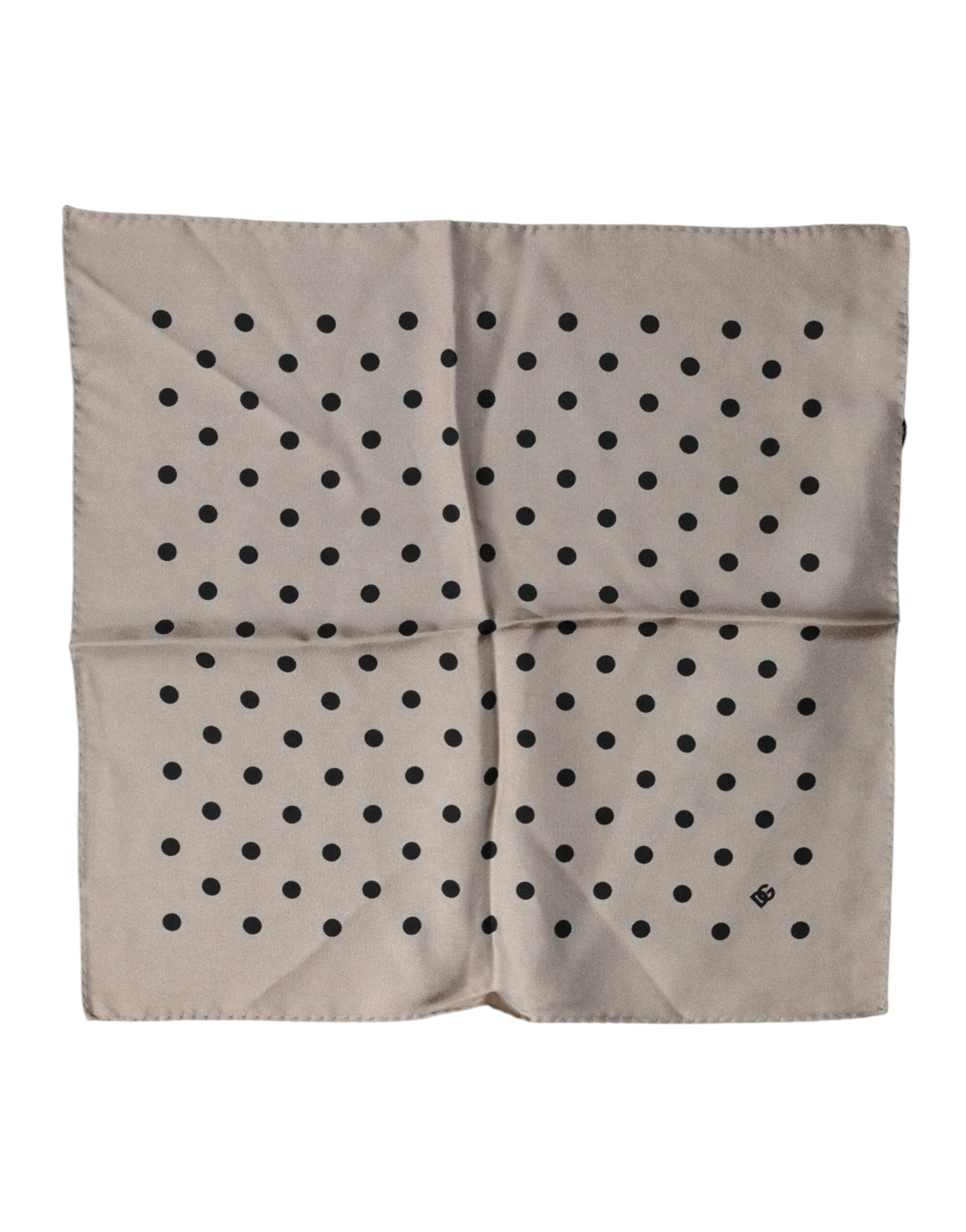 Dolce & Gabbana Brown Polka Dot Square Handkerchief Scarf Dolce & Gabbana