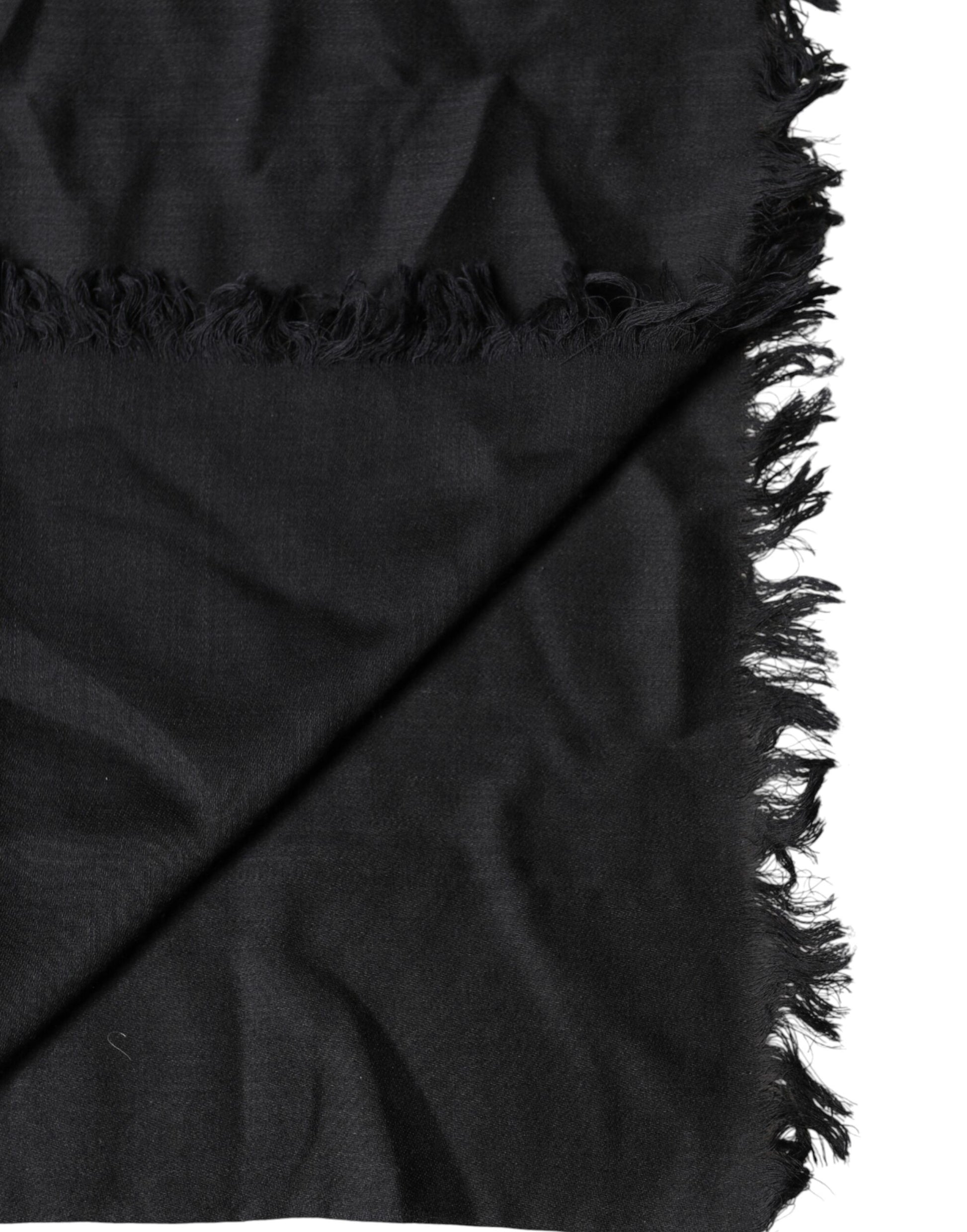 Dolce & Gabbana Black Lace Stole Neck Wrap Shawl Scarf Dolce & Gabbana