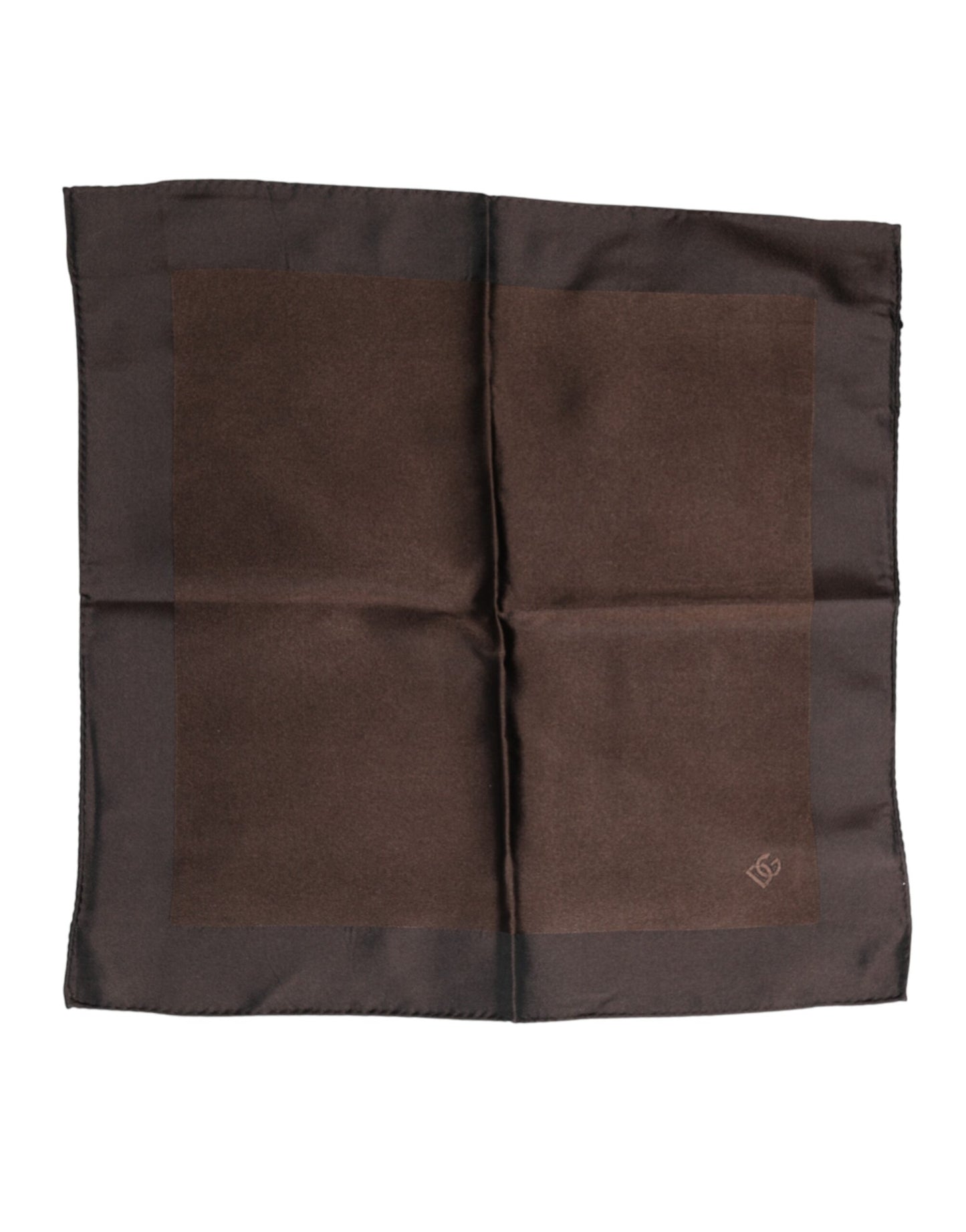 Dolce & Gabbana Brown Logo Silk Square Handkerchief Scarf Dolce & Gabbana
