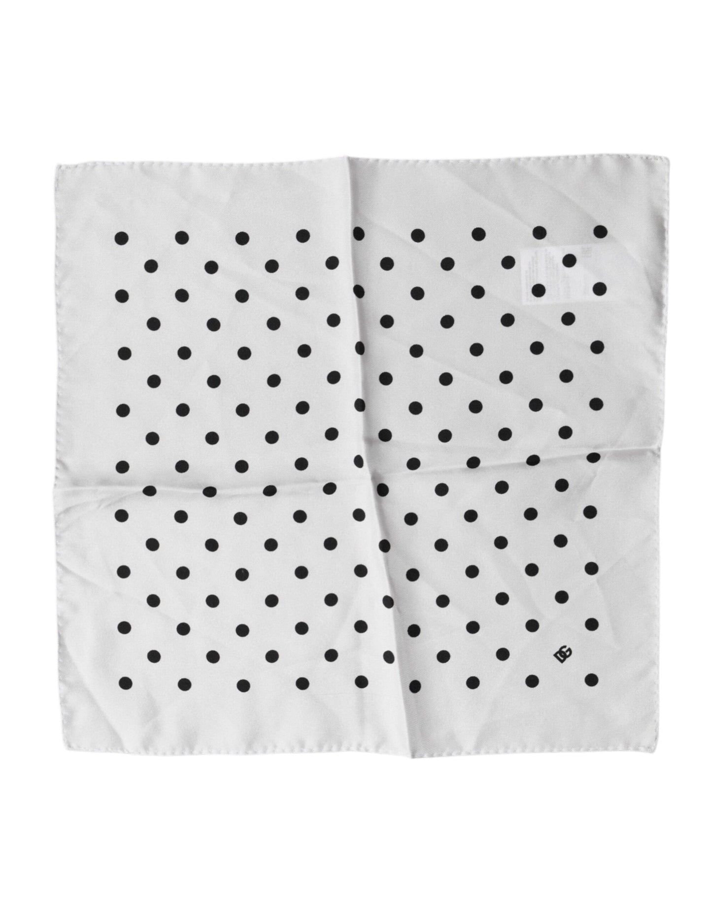 Dolce & Gabbana White Polka Dot Square Handkerchief Scarf Dolce & Gabbana