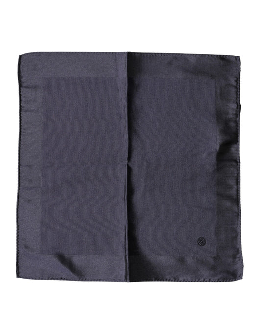 Dolce & Gabbana Blue Logo Silk Men Square Handkerchief Scarf Dolce & Gabbana