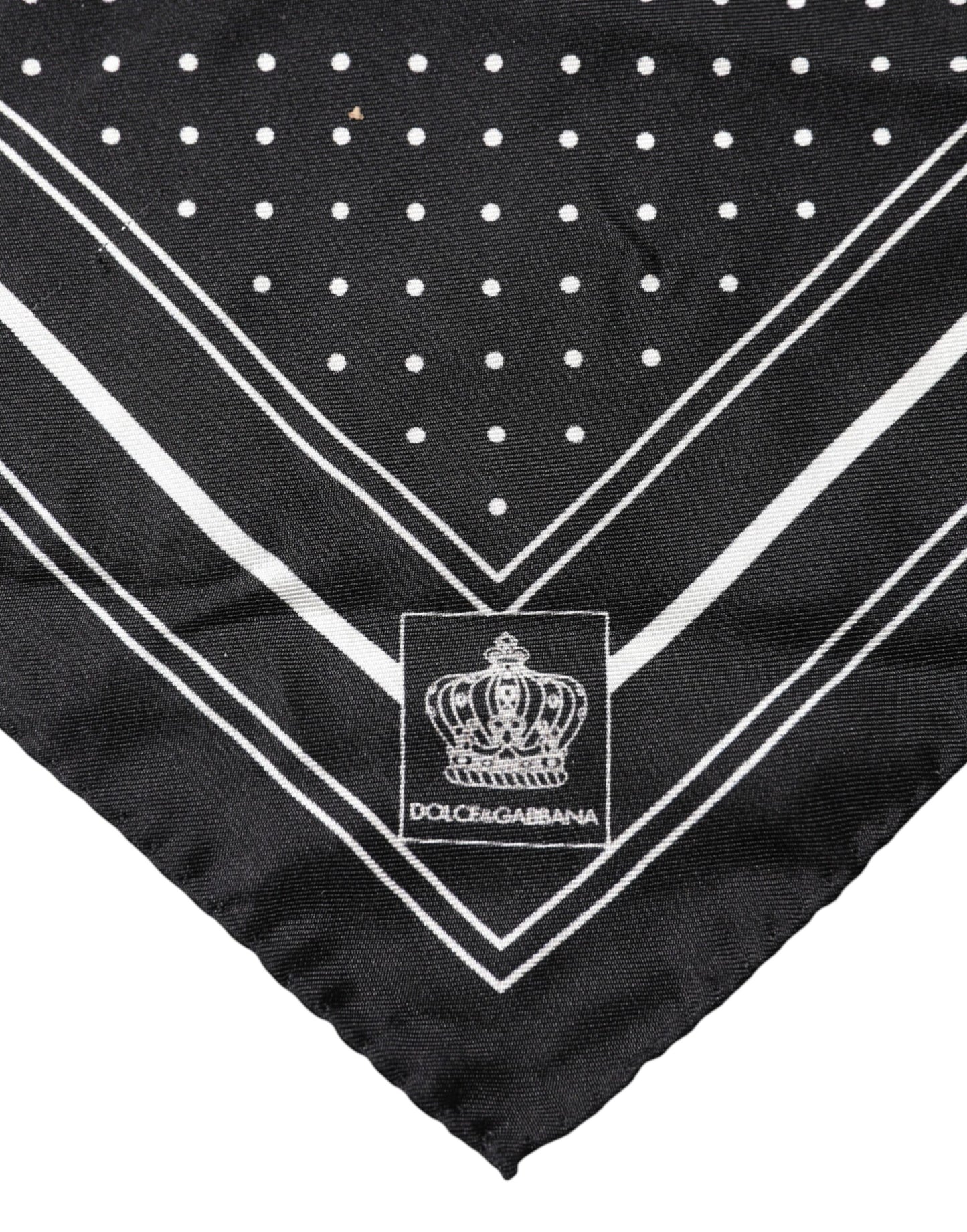 Dolce & Gabbana Scarf Black Poka Dot Men Square Handkerchief Dolce & Gabbana