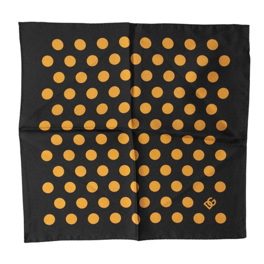 Dolce & Gabbana Black Polka Dot Square Handkerchief Scarf Dolce & Gabbana