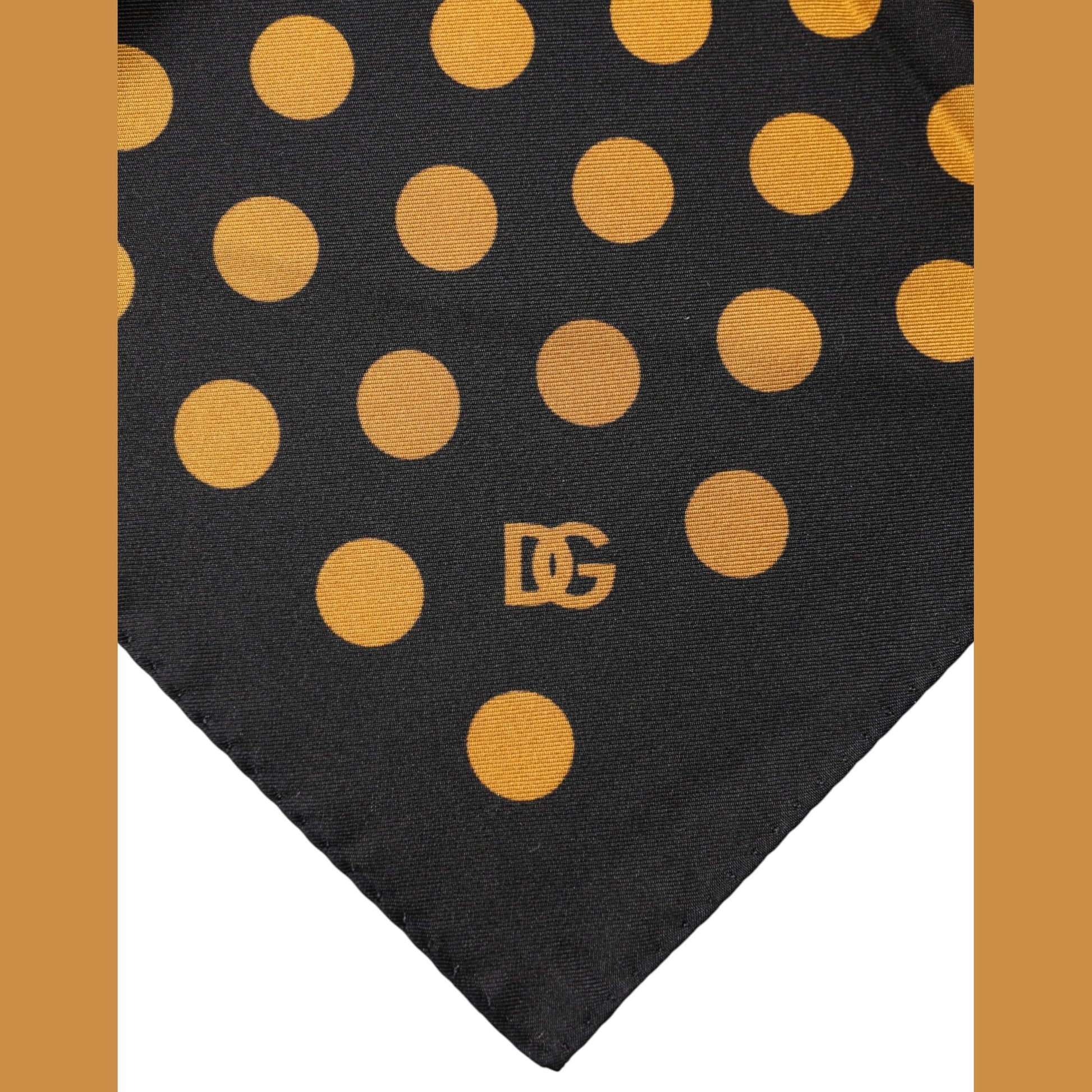 Dolce & Gabbana Black Polka Dot Square Handkerchief Scarf Dolce & Gabbana