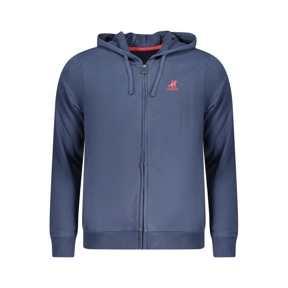 U.S. Grand Polo Blue Cotton Men's Hoodie U.S. Grand Polo