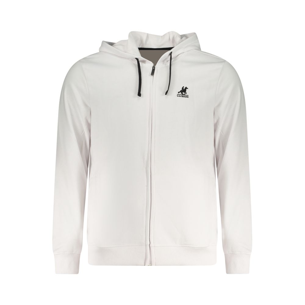 U.S. Grand Polo White Cotton Men's Hooded Sweatshirt U.S. Grand Polo