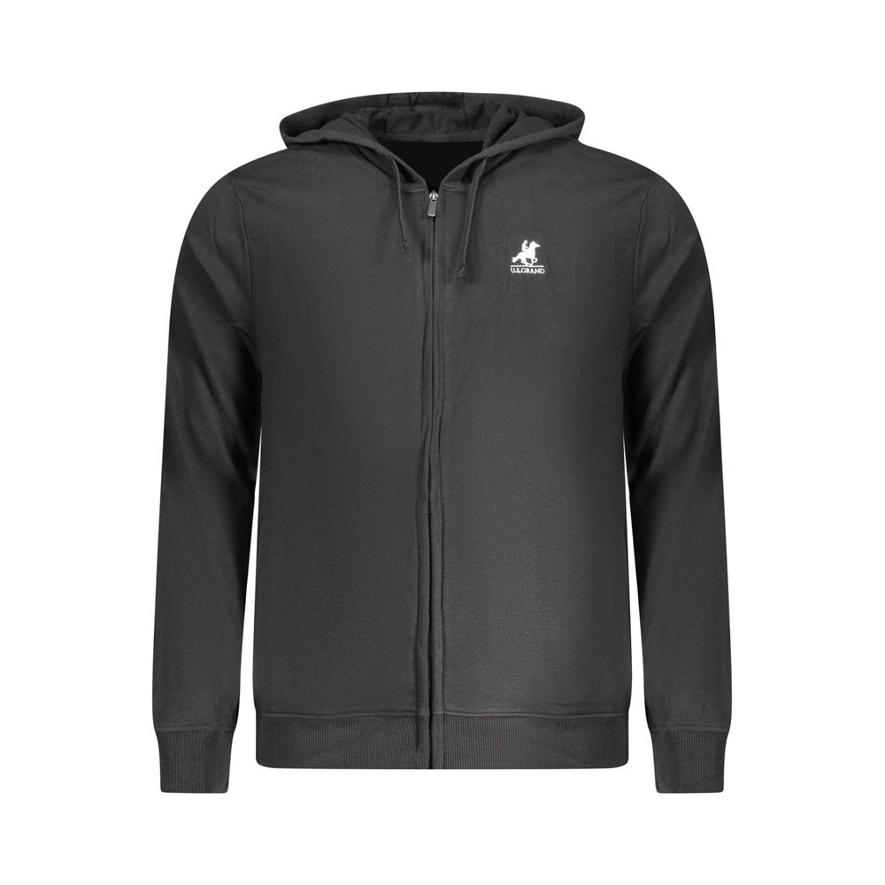 U.S. Grand Polo Black Cotton Men's Hoodie U.S. Grand Polo