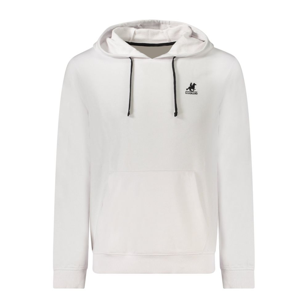 U.S. Grand Polo White Cotton Men's Hoodie U.S. Grand Polo