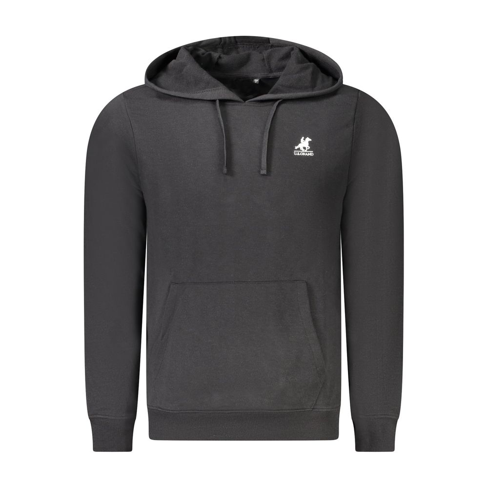 U.S. Grand Polo Black Cotton Men's Hoodie U.S. Grand Polo