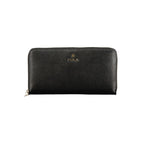 Furla Nero leather women's wallet with multiple card slots and a sleek, compact design.