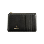 Furla black leather women's wallet with multiple card slots and a sleek design for everyday use.